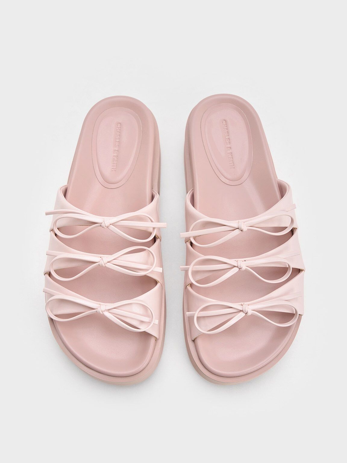 Dorri Triple-Bow Platform Sandals
 - Pink | Charles & Keith UK
