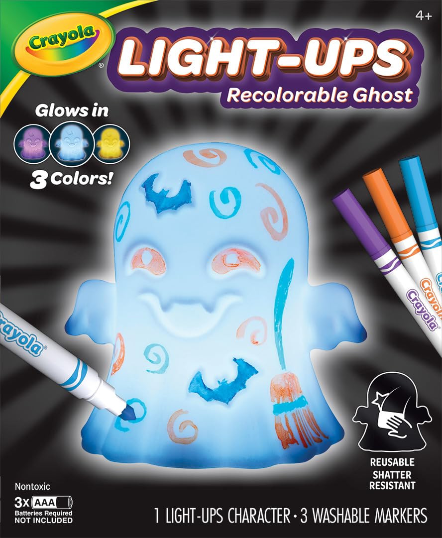 Crayola Light-Ups - Ghost, Light Up Toy Ghost, Reusable Coloring Halloween Toy, Cute Halloween Ghost Decor, Glow in The Dark | Amazon (US)