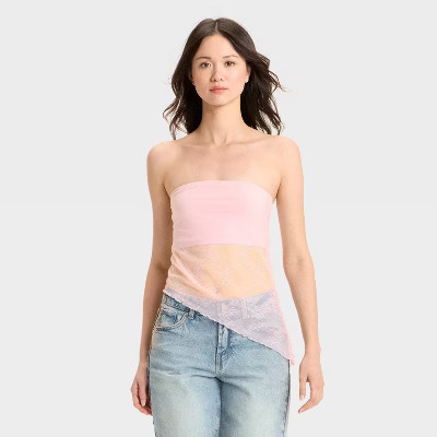 Women's Sheer Tube Top - Wild Fable™ Light Pink XXS | Target
