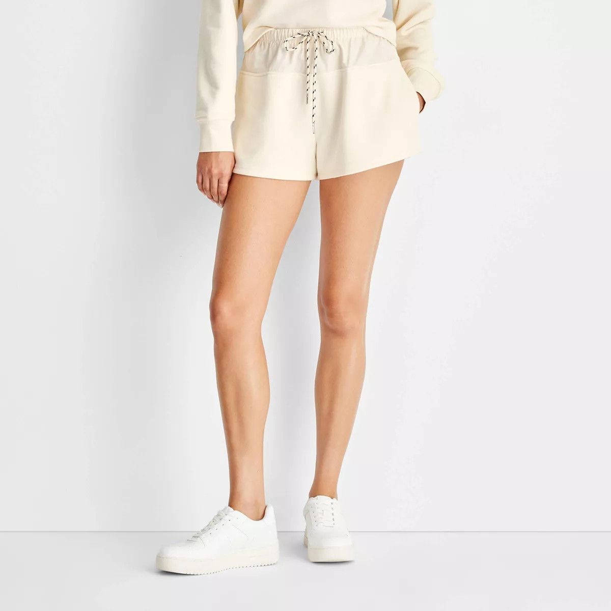 Women's High-Rise Sporty Fashion Shorts - Future Collective Cream | Target