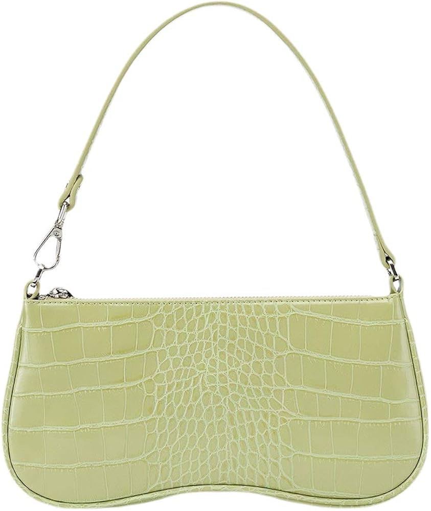 90s Shoulder Bag for Women Vegan Leather Crocodile Purse Classic Clutch Handbag | Amazon (US)