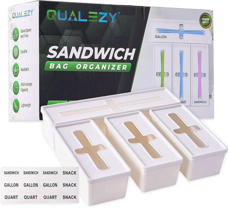 Storage Bag Organizer for Kitchen- Baggie Drawer Organizer & Plastic Food Storage Bags Holder- Co... | Amazon (US)