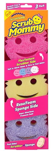 Scrub Daddy Scrub Mommy Sponges - Dish Scrubber + Non-Scratch Cleaning Sponges Kitchen, Bathroom + Multi-Surface Safe - Dual-Sided Dish Sponges for Scrubbing - Online Exclusive (3 Count) | Amazon (US)