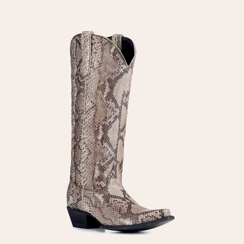 Cavender's Women's Natural Python Snip Toe Exotic Cowboy Boot | Cavender's
