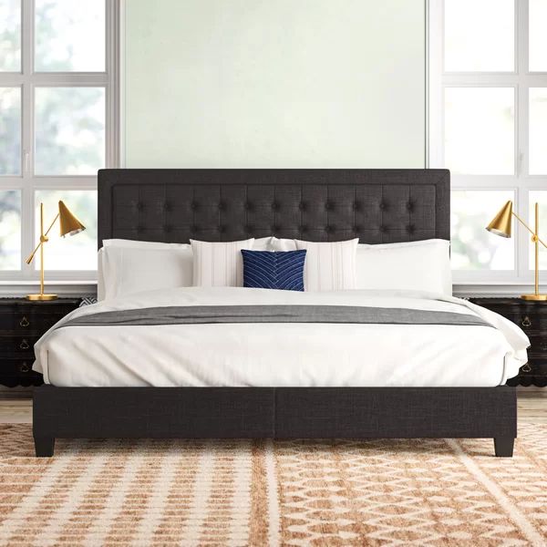 Isolde Grid-tufted Upholstered Panel Bed | Wayfair North America