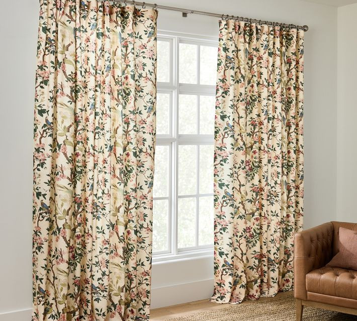Nola Print Curtain, 50 x 84"", Ivory Multi | Pottery Barn (US)