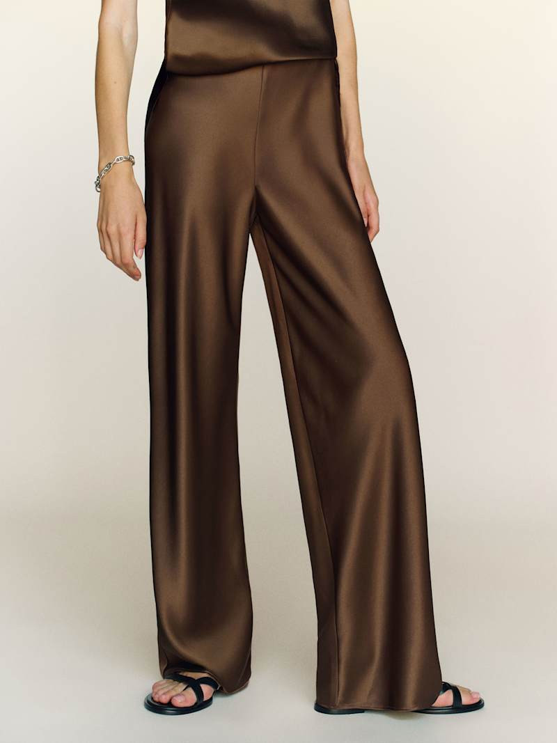 Gale Satin Mid Rise Bias Pant | Reformation (Global)