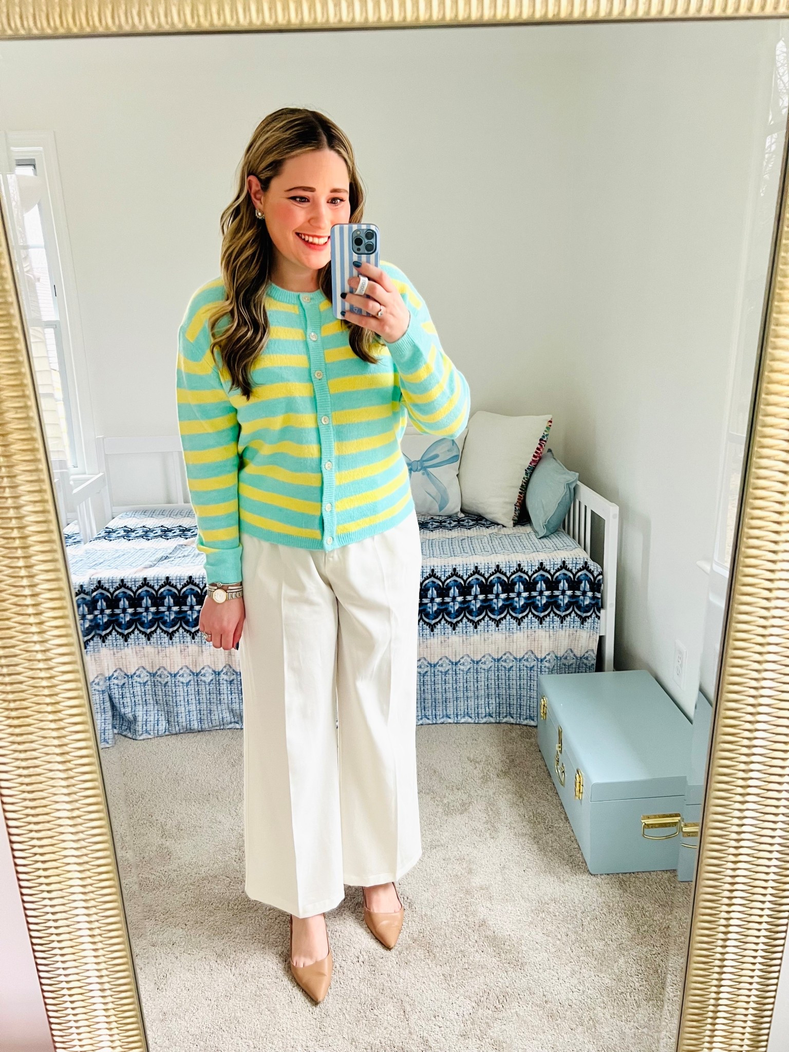 Spring work outfit || Spring ootd || Striped sweater || Colorful work outfit 

#LTKootd #LTKWorkwear