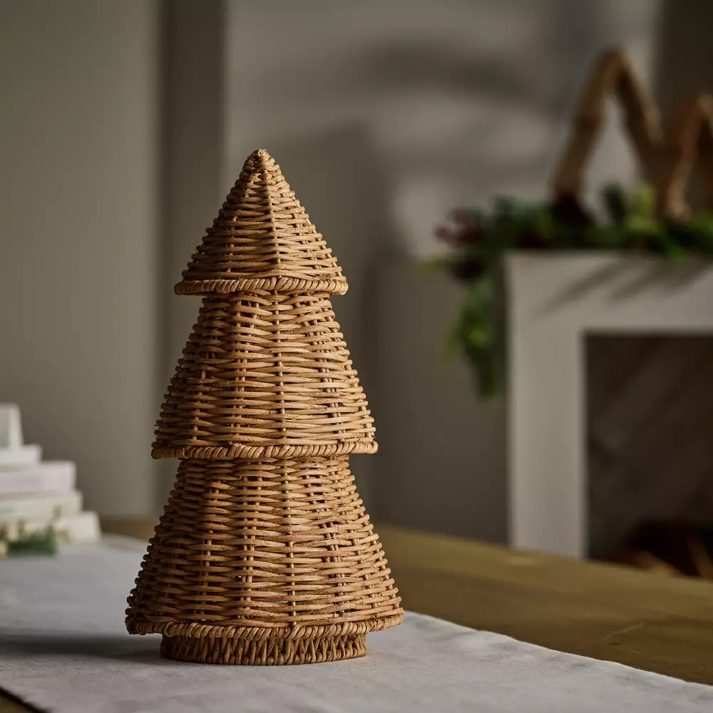 Buy Habitat Woven Rattan Tree Ornament - Natural | Christmas candles and home fragrance | Habitat | Habitat UK