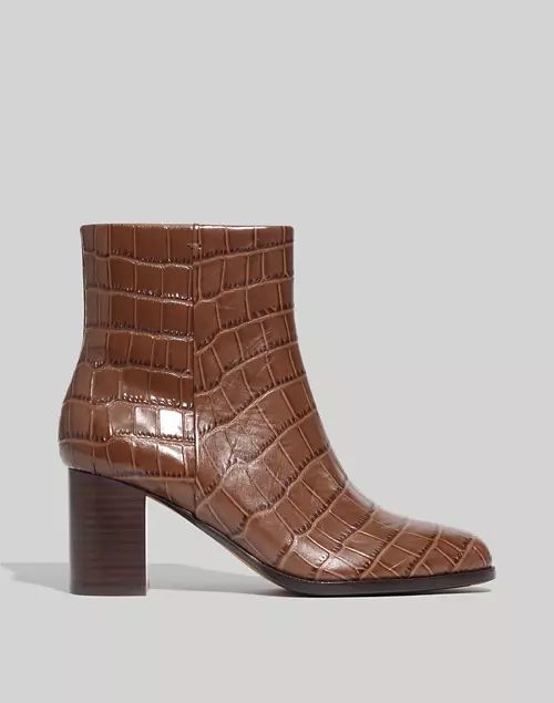 The Mira Side-Seam Ankle Boot in Croc Embossed Leather | Madewell