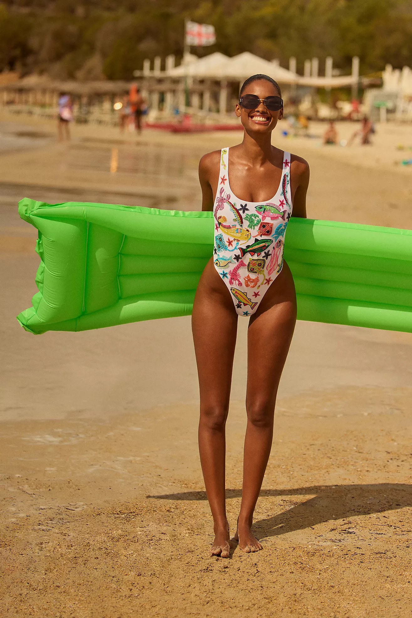 Oceanus Beaded One-Piece Swimsuit | Anthropologie (US)