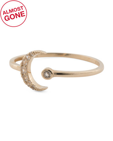 14kt Gold Moon Bezel Ring | TJ Maxx