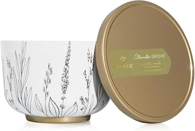 Thymes Scented Candles for Women & Men - Tin with Gold Lid - Luxury Home Fragrance - Outdoor Deco... | Amazon (US)