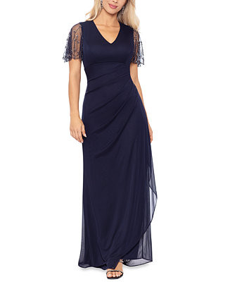 Petite Embellished V-Neck Fit & Flare Gown | Macy's