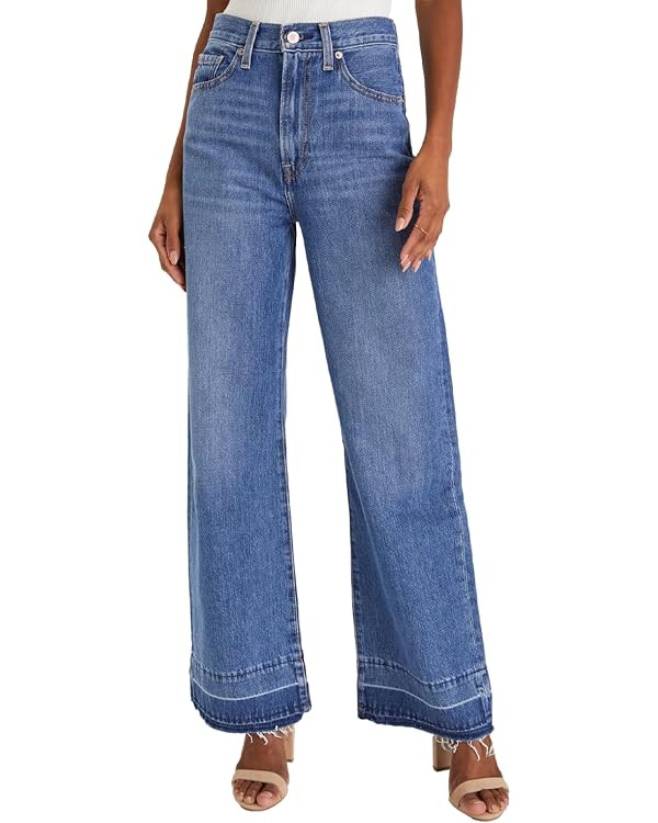 Astylish Womens Trendy High Waisted Cropped Jeans Fashion Wide Leg Stretchy Baggy Denim Capri Pan... | Amazon (CA)