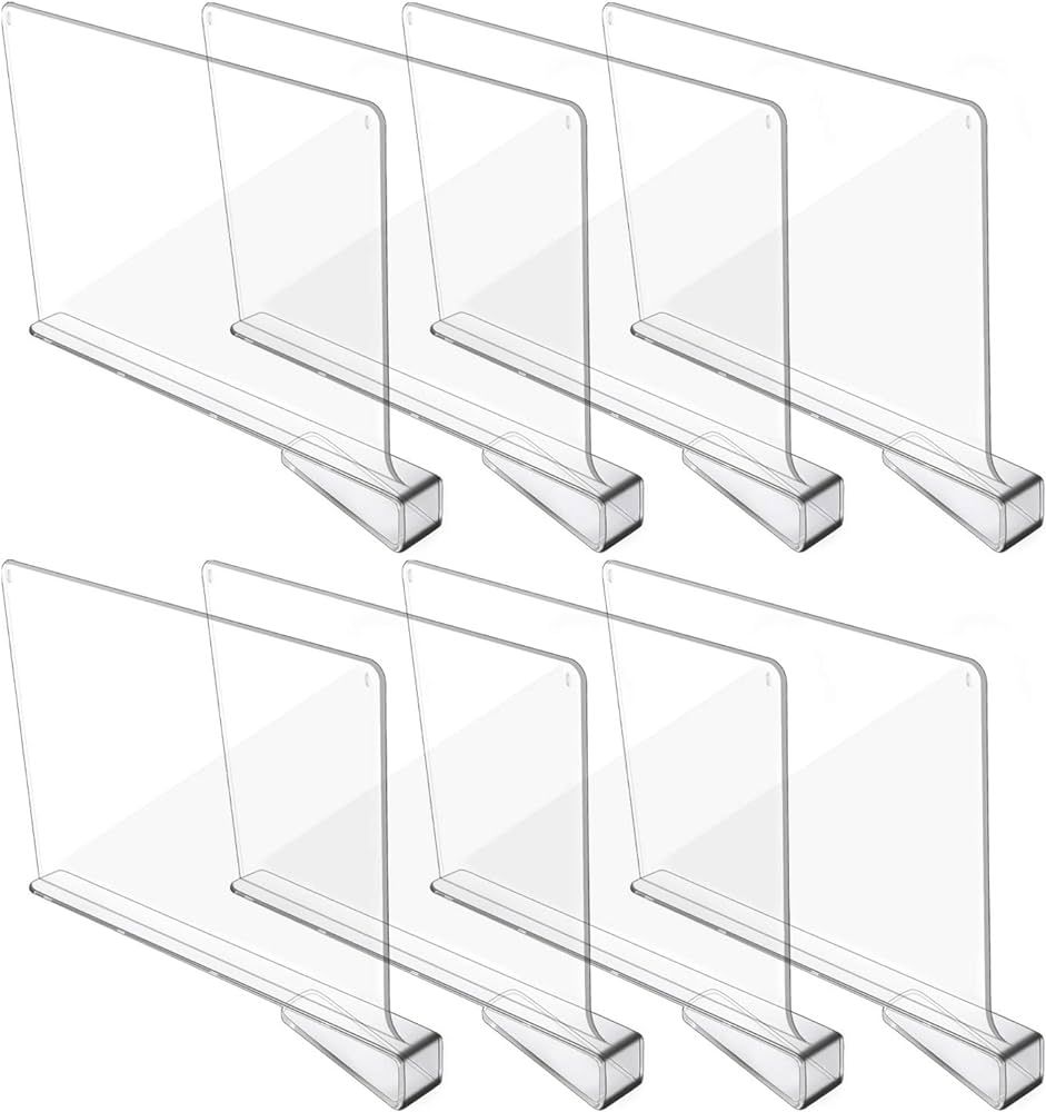 Hmdivor Upgraded Clear Acrylic Fitted Shelf Dividers, Closets Shelf and Closet Separator for Orga... | Amazon (US)