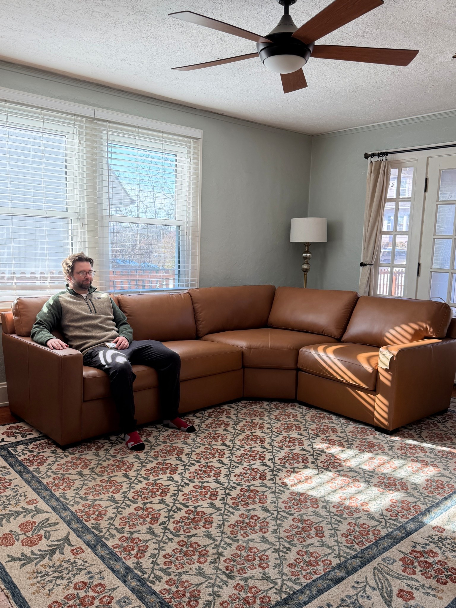 Our genuine leather wedge sectional couch is currently on sale for 47% off!

Our couch color: light tan

Comes in several different configurations. We have the 113’ 4 piece sectional

#LTKSaleAlert #LTKHome