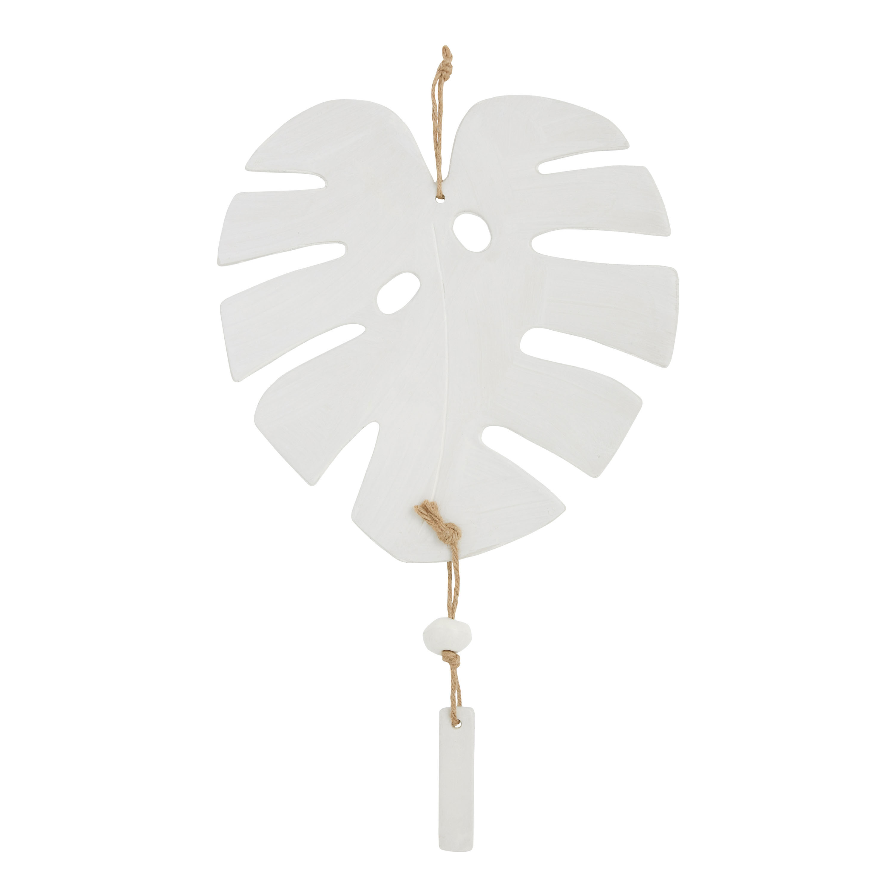 Ivory Ceramic Monstera Leaf Wall Hanging | World Market