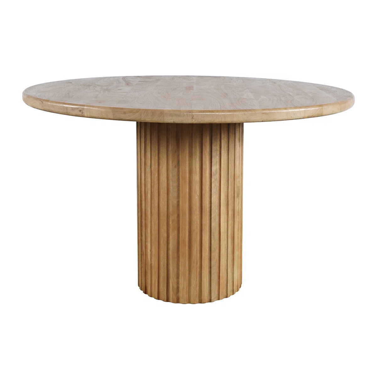 Wade Logan® Chellapah Solid Wood 48" Round Mid-Century Modern Fluted Pedestal Dining Table | Way... | Wayfair North America