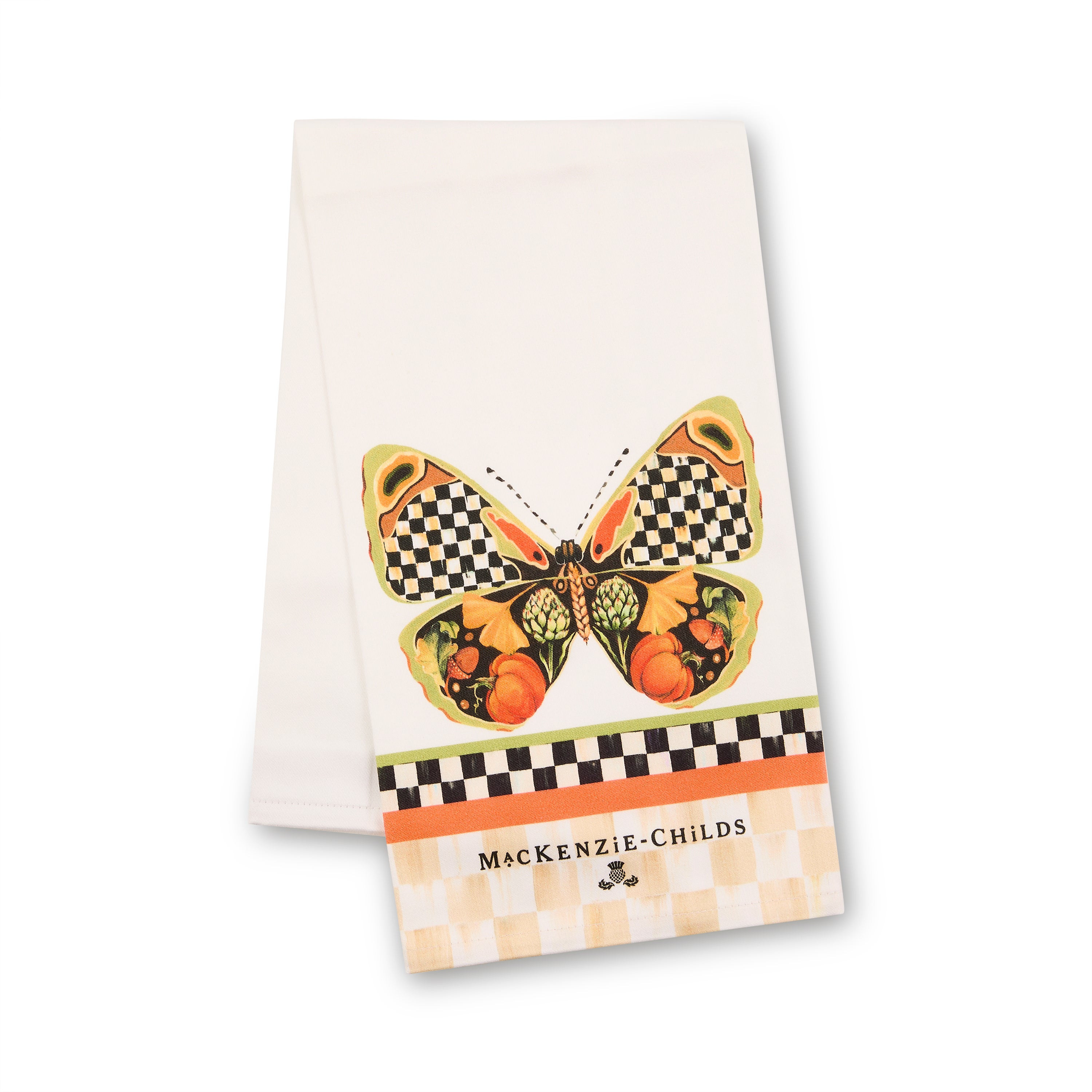 MacKenzie-Childs Harvest Moth Printed Dish Towel | MacKenzie-Childs
