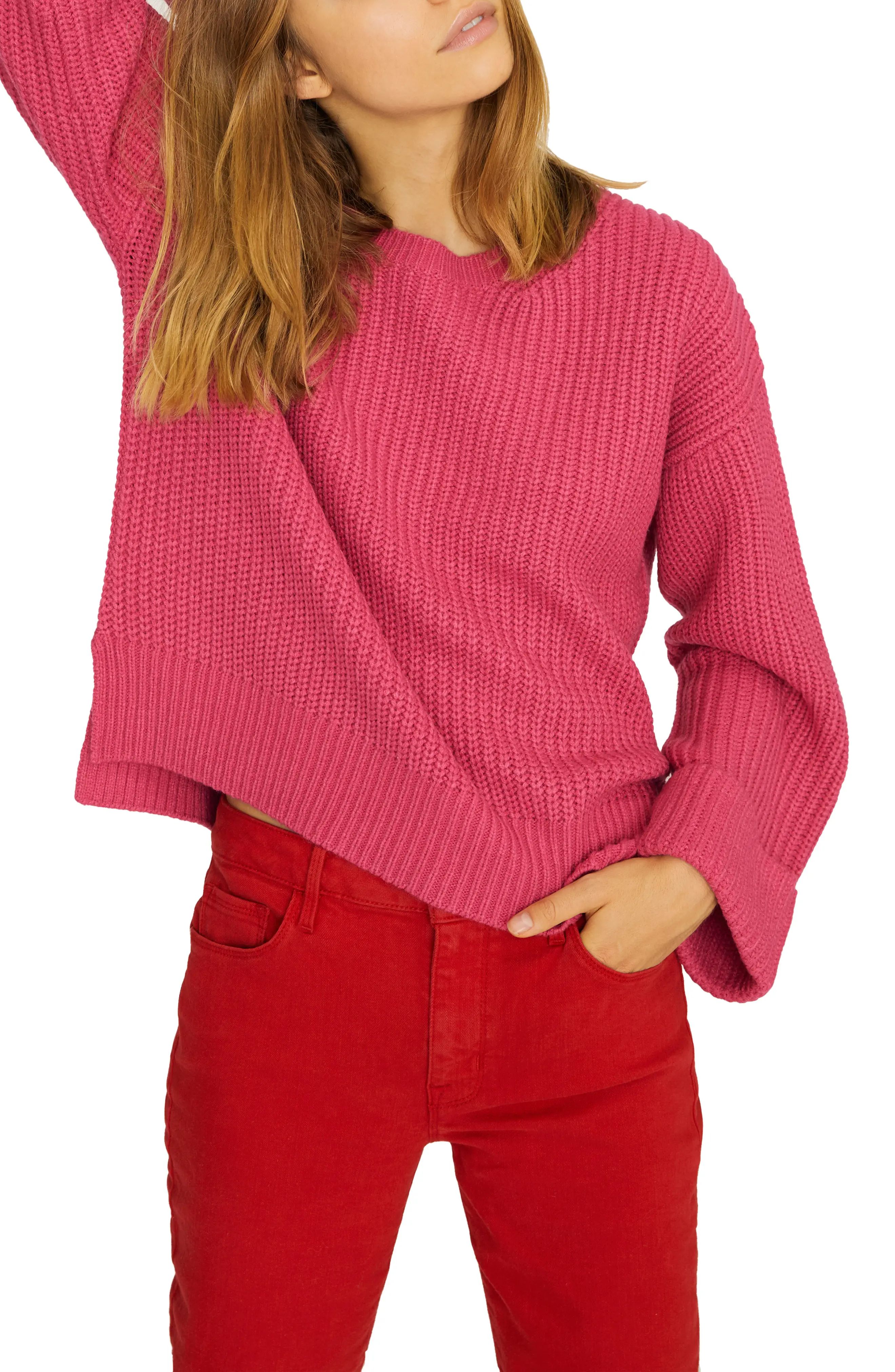 Sanctuary Bell Sleeve Shaker Sweater (Regular & Petite) | Nordstrom
