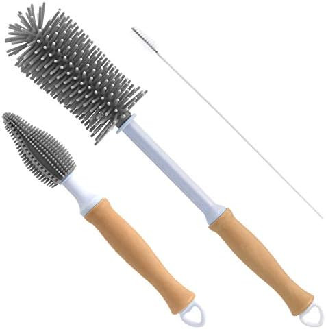 Silicone Bottle Cleaning Brush, 12" Long Handle Water Bottles Cleaner for Baby Bottles, Sports Bo... | Amazon (US)