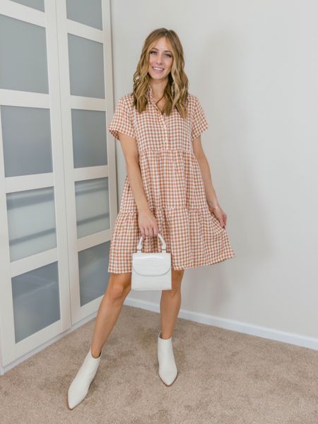 A cute gingham dress for fall.
I’m wearing a size small in this dress in the orange color option. The boots fit TTS

Amazon dress/Amazon fashion finds/ Fall dress/gingham dress/fall plaid dress/gingham dress outfit/fall outfits/fall outfit ideas/early fall outfit/warm weather fall outfit

#LTKSeasonal #LTKstyletip #LTKunder50