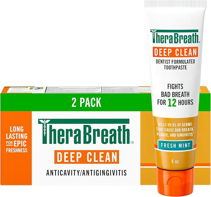 TheraBreath Deep Clean Toothpaste, Kills 99.9% of Germs That Cause Bad Breath, Gingivitis & Plaqu... | Amazon (US)