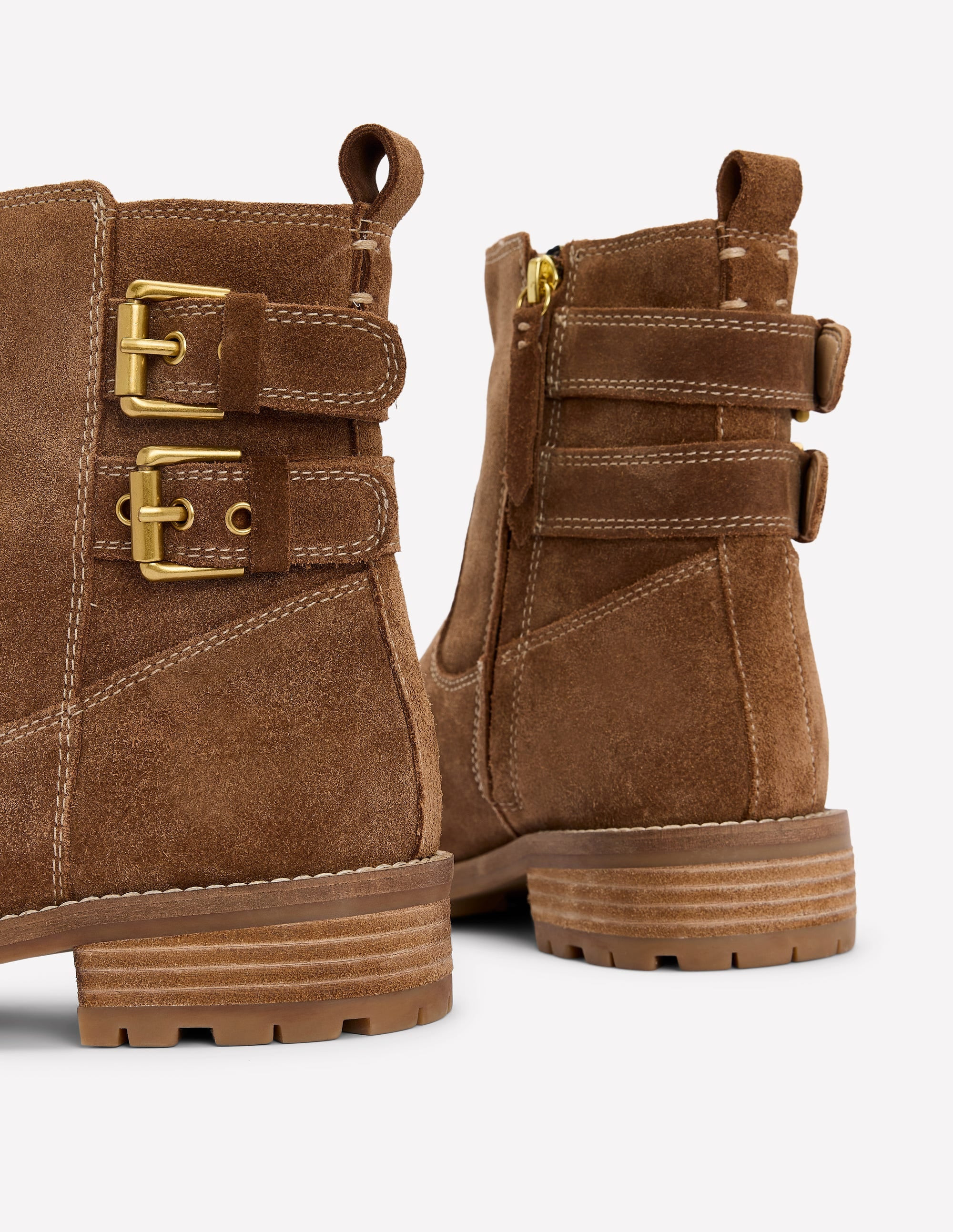 Buckle Ankle Boots-Tan | Boden UK