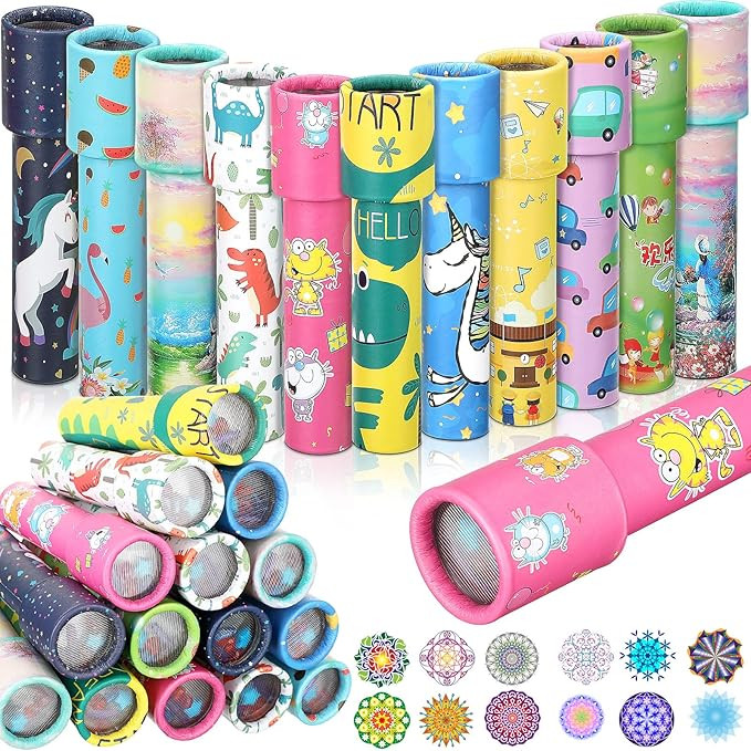 24 Pcs Classic Kaleidoscopes Educational Toys Return Gifts Paper Tumble Tube Prism Lens Old Fashi... | Amazon (US)
