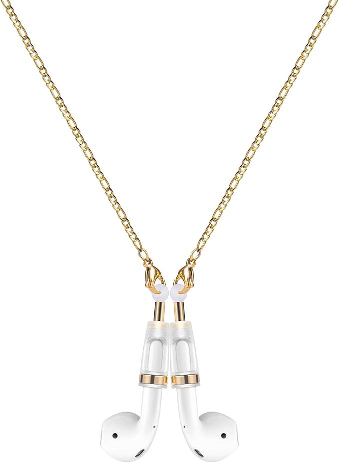 Magnetic Anti-Lost Straps for AirPods, Golden Fishbone Chain Necklace Lanyard String Compatible w... | Amazon (US)