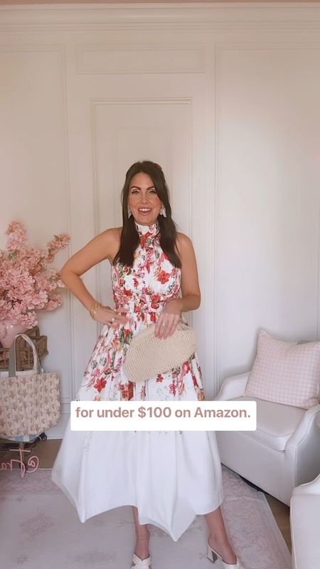 Designer inspired dress for under $100 on Amazon! Would be a great wedding guest dress, spring event dress or just spring or summer dress! Fit is TTS and the quality is AMAZING! 

Summer fashion // wedding guest dress

#LTKStyleTip #LTKWedding #LTKFindsUnder100