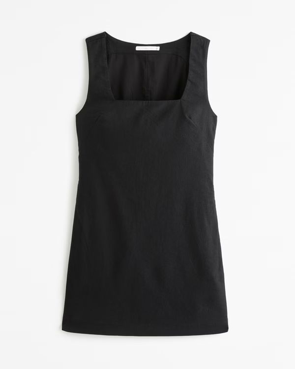 Women's Linen-Blend Shift Mini Dress | Women's Dresses & Jumpsuits | Abercrombie.com | Abercrombie & Fitch (US)