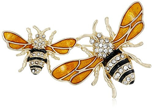 Napier Classics Goldtone and Yellow Bee Brooch Pin | Amazon (US)