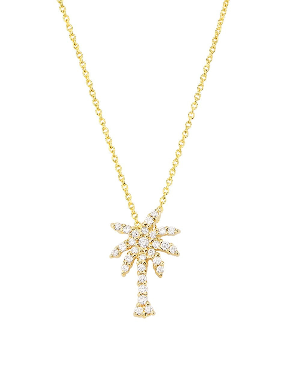 Women's Tiny Treasures 18K Yellow Gold & Diamond Small Palm-Tree Pendant Necklace - Gold | Saks Fifth Avenue