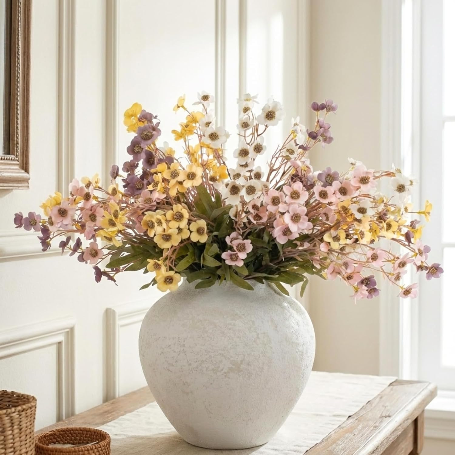 RyddeligHome 24 Stems Artificial Wildflower Bouquet - 23" Tall Faux Silk Flowers for Home Decorat... | Amazon (US)