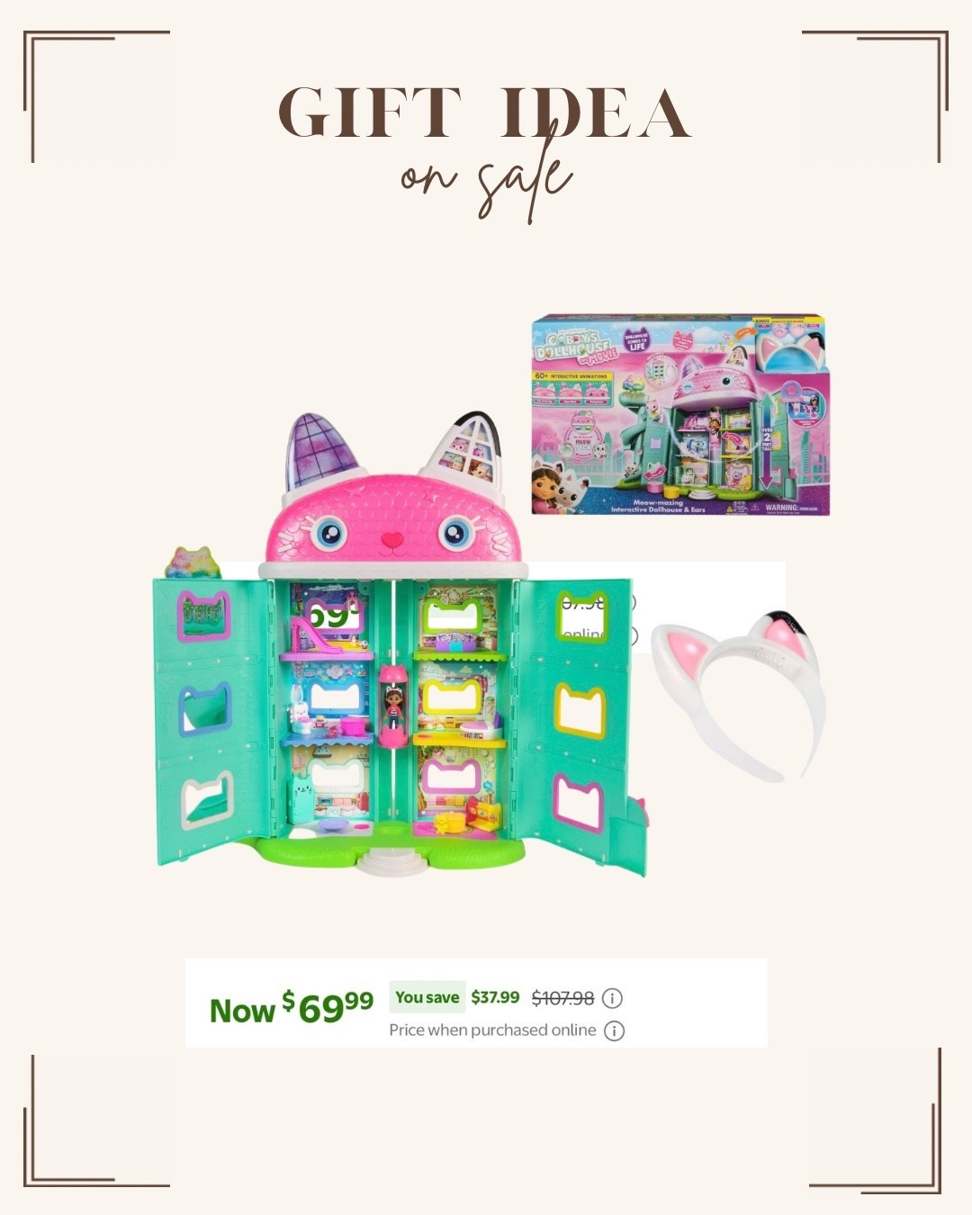 This Gabby Dollhouse is on sale and the perfect gift for any little girl! The ears are interactive with the house and figures!! This one is on Josie’s list so I snagged it. Hurry because they’re low in stock! 

#LTKCyberWeek #LTKGiftGuide #LTKKids
