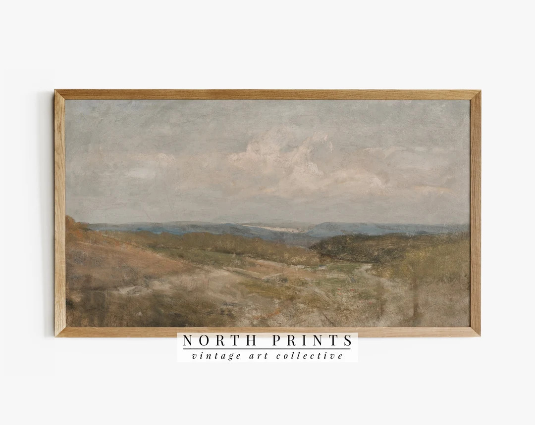 Samsung Frame TV Art Vintage Valley Landscape Painting Muted DIGITAL Download TV220 - Etsy | Etsy (US)