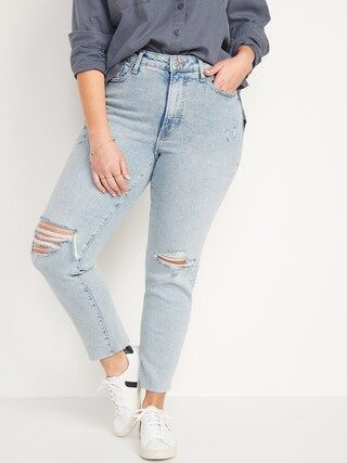 High-Waisted O.G. Straight Ripped Ankle Jeans for Women | Old Navy (US)