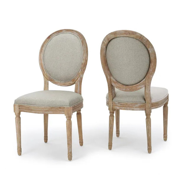 Phinnaeus French Country Fabric Dining Chairs (Set of 2) by Christopher Knight Home | Bed Bath & Beyond