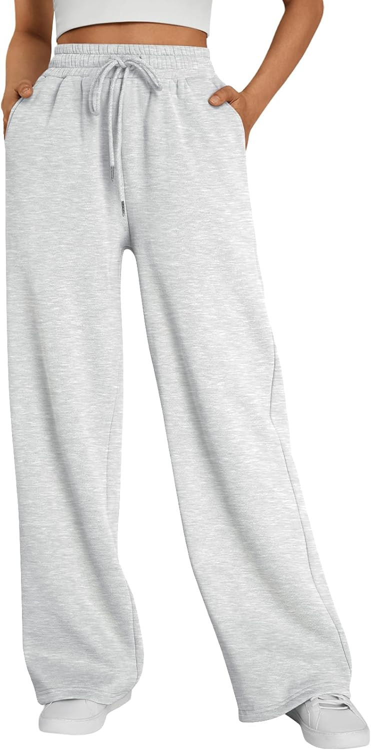 Trendy Queen Womens Wide Leg Fleece Lined Sweatpants | Amazon (US)