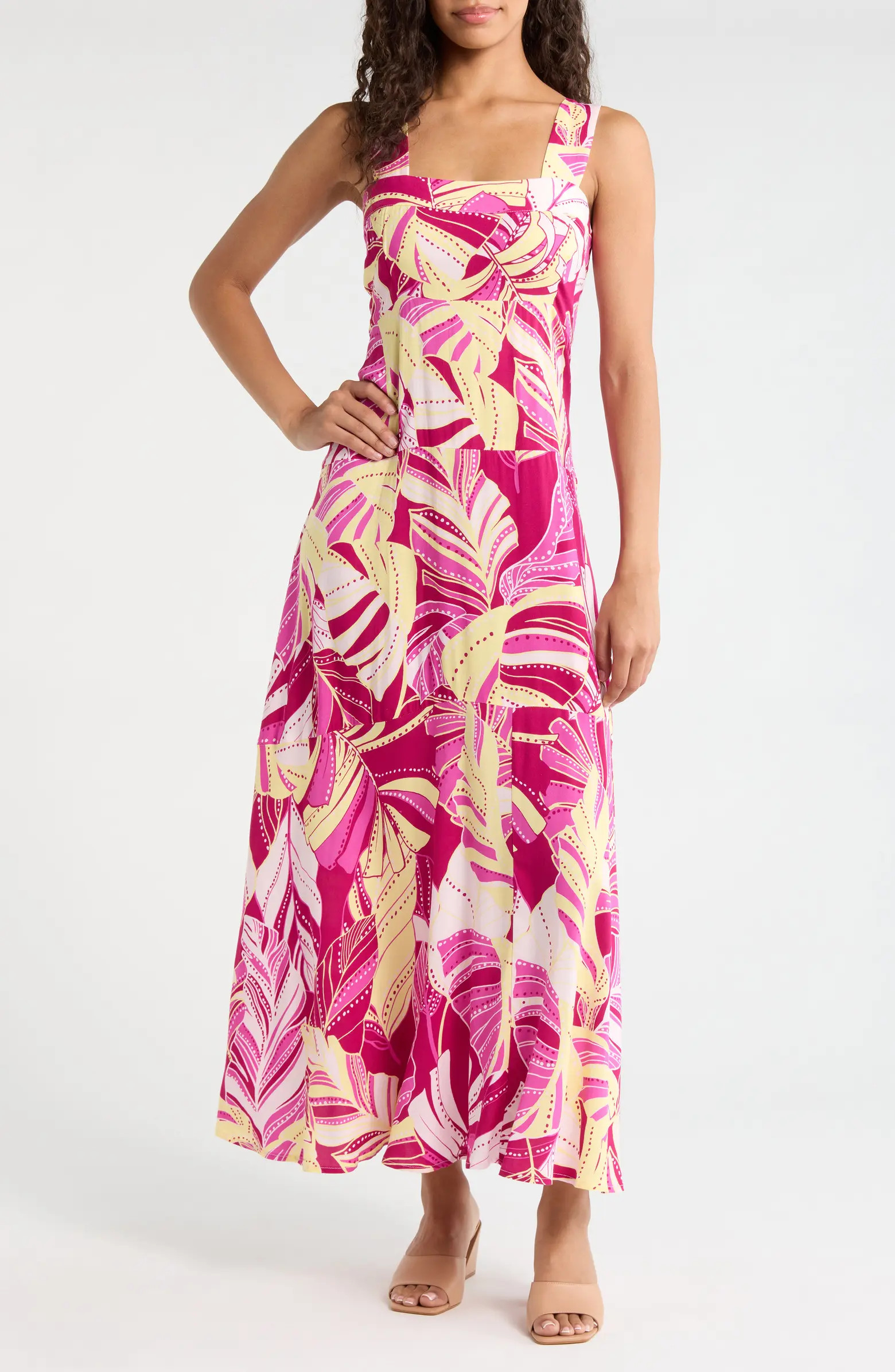 Palm Print Tiered Maxi Dress | Nordstrom