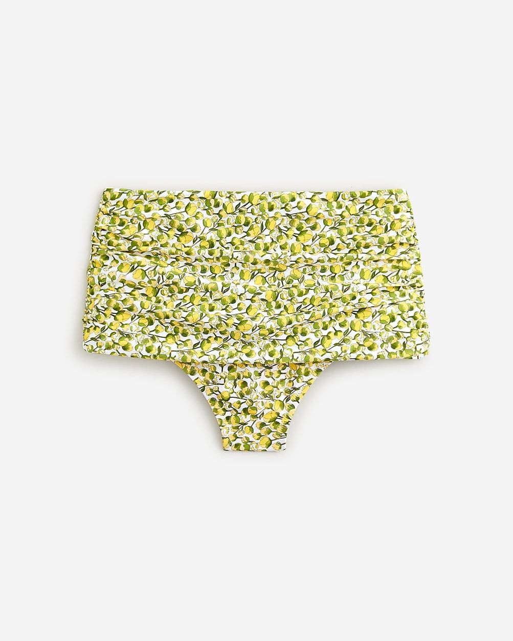 Ruched high-rise bikini bottom in Liberty® Eliza's Yellow fabric | J.Crew US