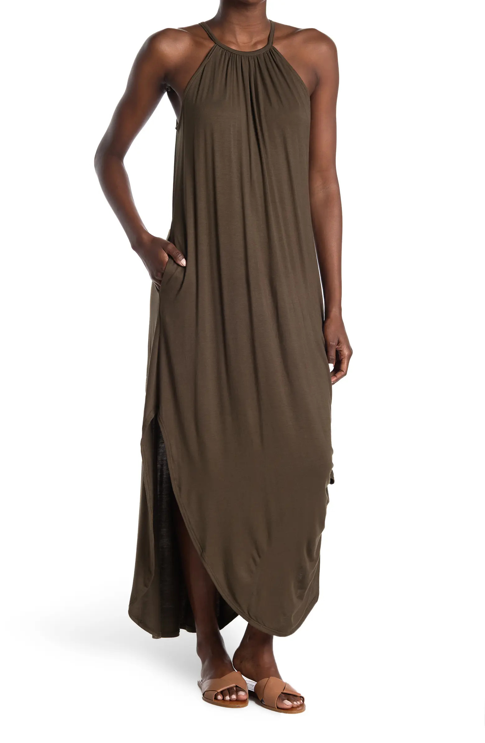 Jewel Neck Maxi Pocket Dress | Nordstrom Rack