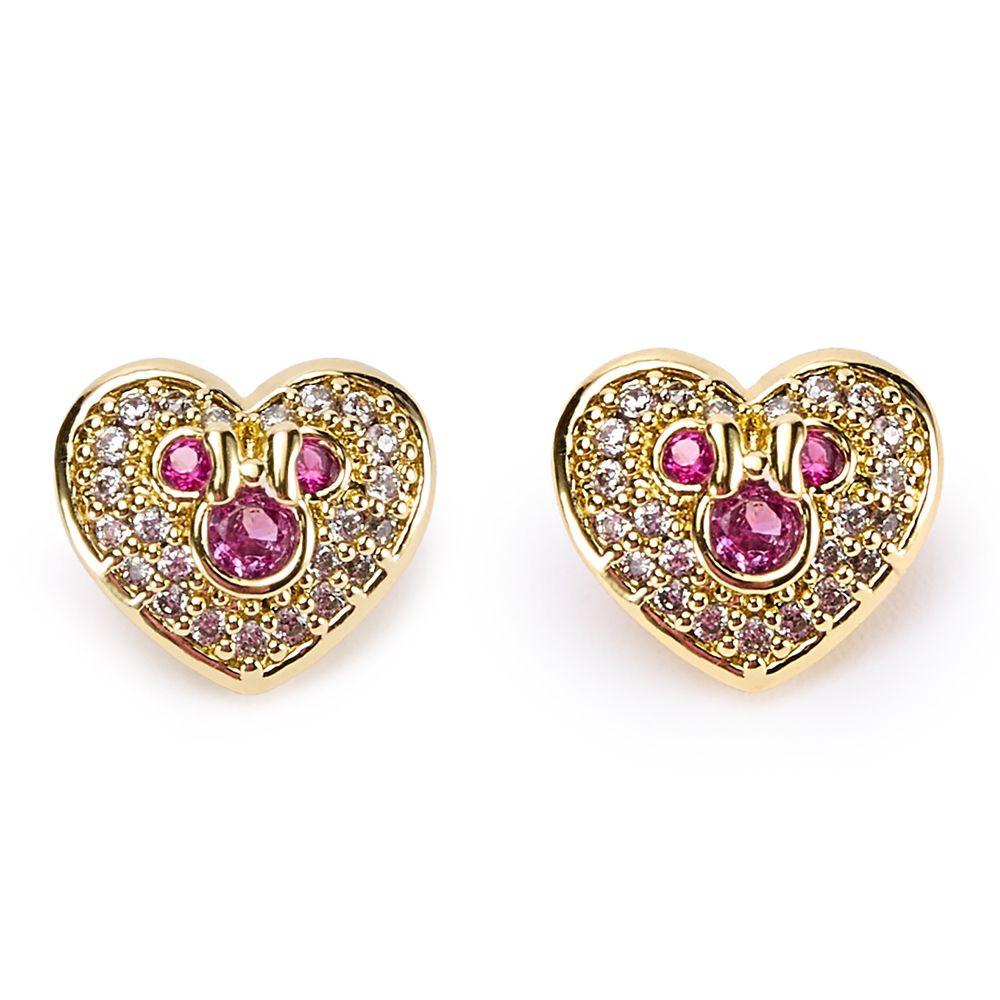 Mickey Mouse Icon Heart Pavé Earrings | Disney Store