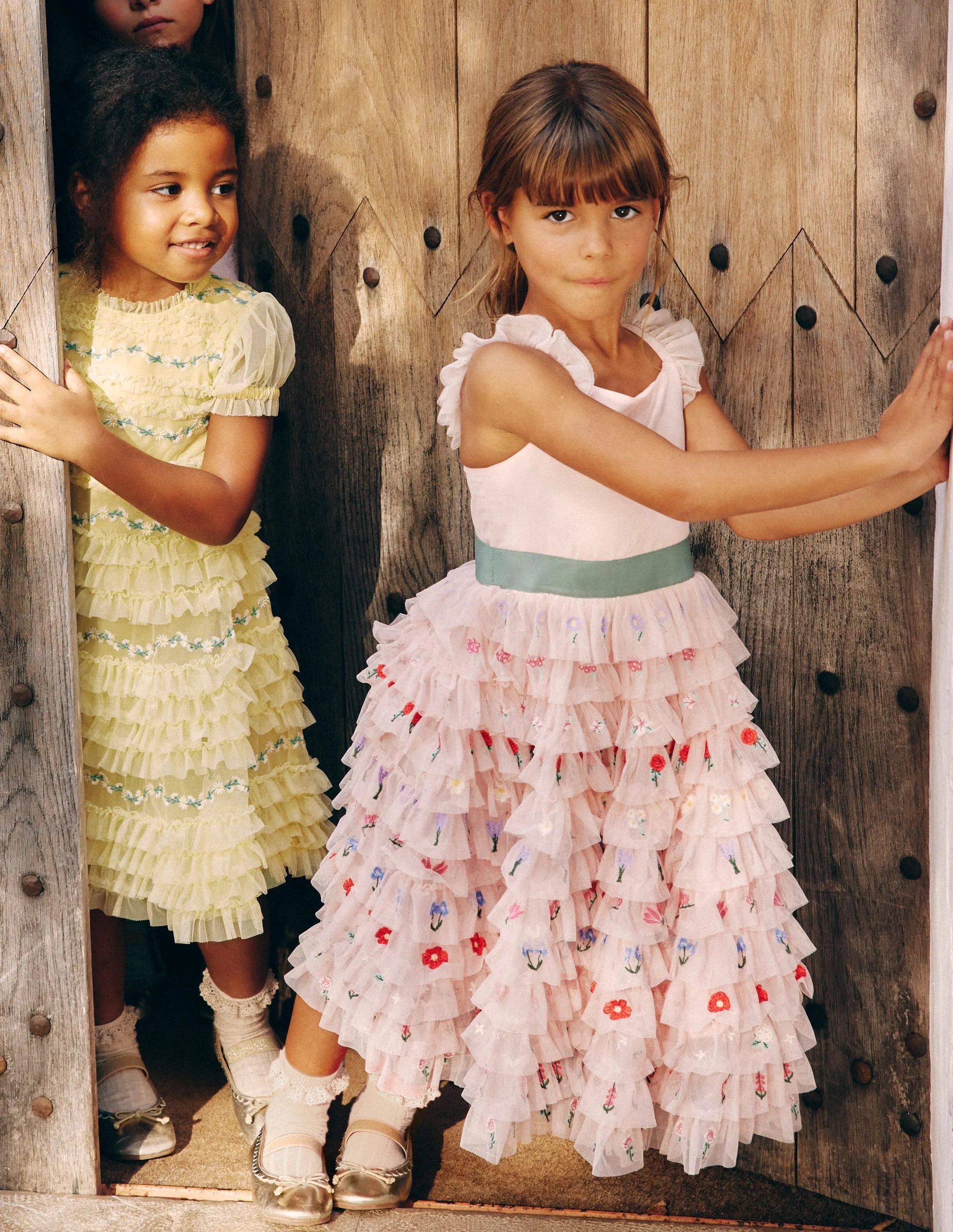 Embroidered Tulle Dress-Chalk Pink Flowers | Boden (US)