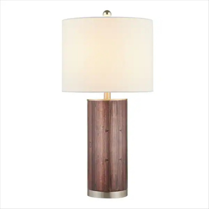 Click for more info about 25.5" Blue/Nickel Bedside Table Lamp Set (Set of 2) - Brown