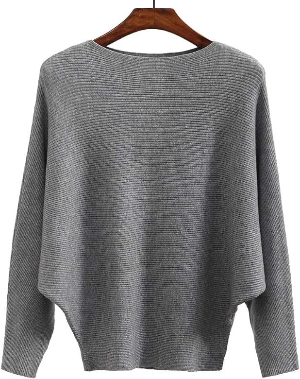 Women Sweaters Batwing Sleeve Casual Cashmere Jumpers Winter Pullovers | Amazon (US)