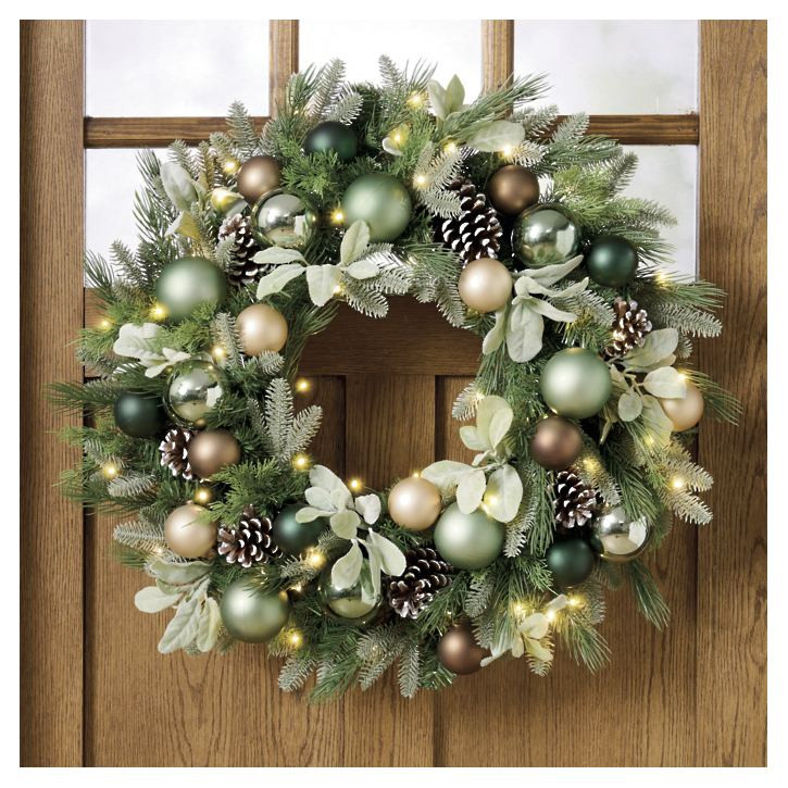 Fireside Holiday Cordless Wreath | Grandin Road | Grandin Road