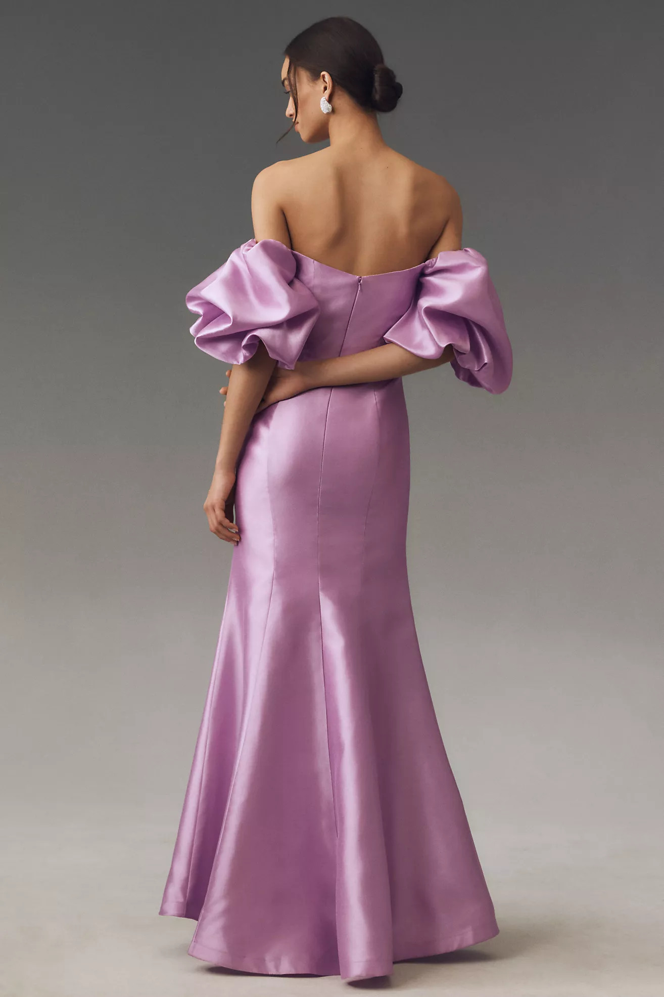 Mac Duggal Sweetheart Off-The-Shoulder Satin Mermaid Maxi Dress | Anthropologie (US)